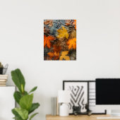 Affiche de feuilles d'automne sous la pluie (Bureau à domicile)