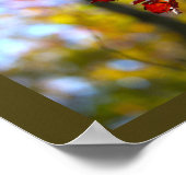 Affiche de feuilles et branches rouges (Coin)