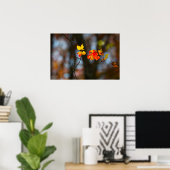 Affiche de feuilles rouges et jaunes (Bureau à domicile)