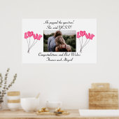 Affiche de fiançailles photo Ballons roses Amour (Cuisine)