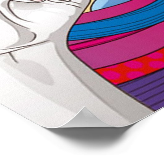 Affiche de fille colorée (Coin)