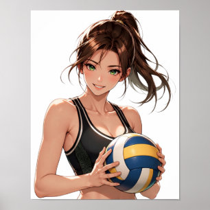 Affiche de fille de volley-ball anime