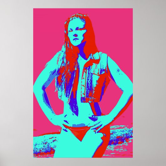 affiche de fille en bikini rouge confiante (Devant)