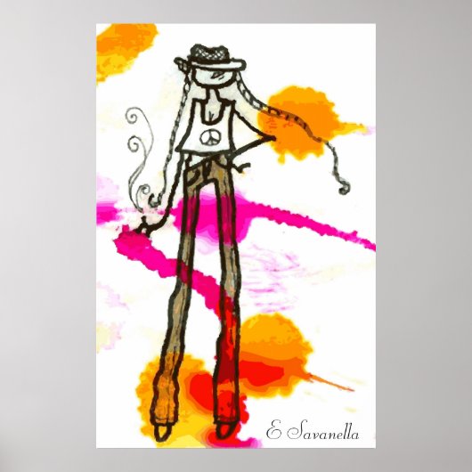 affiche de fille hipster (Devant)