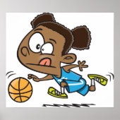 Affiche de fille jouant au basket-ball (Devant)