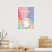 Affiche de fille Meow-Gique Caticorne avec nom (Cuisine)