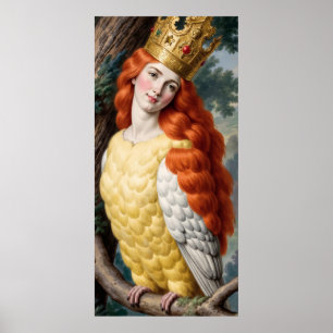 Affiche de Fille Monstre Harpie aux Cheveux Orange