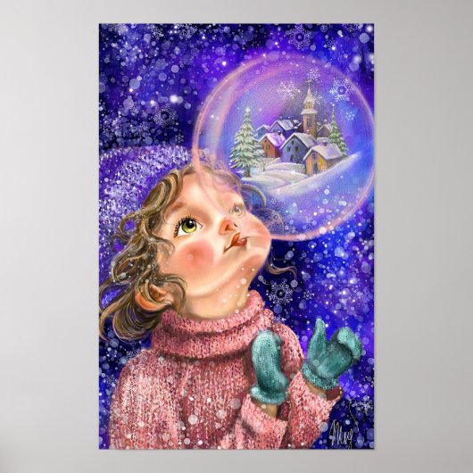 Affiche de fille rêveuse mignonne (Devant)