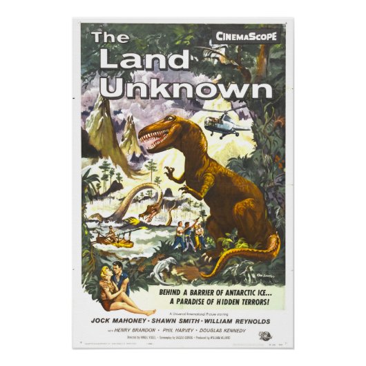 Affiche de film de dinosaure Land Unknown (Devant)
