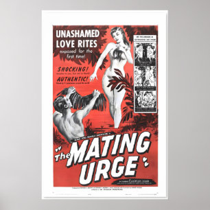Affiche de film des années 1950 The Mating Urge Ad