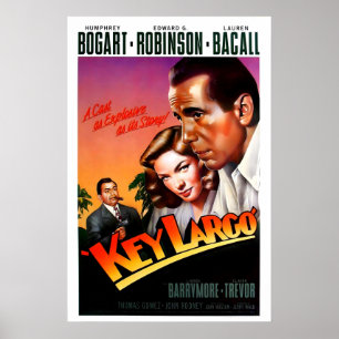 Affiche de film Key Largo 1948 IMPRIMÉ A5-A1 40s