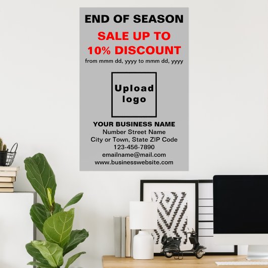 Affiche de fin de saison de vente Business Grey (Bureau à domicile)