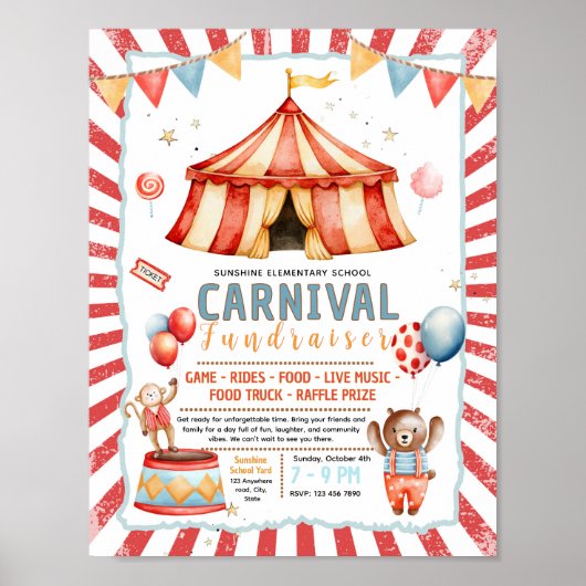 Affiche de financement de carnaval cirque modifiab (Devant)
