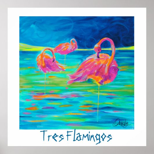 Affiche de Flamants roses Tres (Devant)