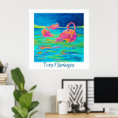 Affiche de Flamants roses Tres (Bureau à domicile)