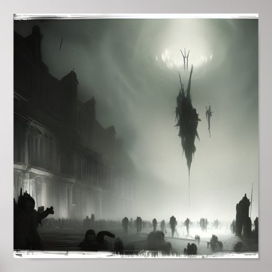 Affiche de flambée de zombies IA #01 (Devant)