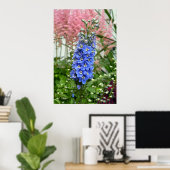 Affiche de fleur de delphinium bleu (Bureau à domicile)