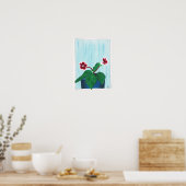 Affiche de fleur de Gloxinia violet africain rouge (Cuisine)