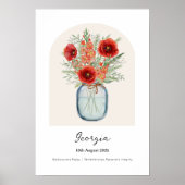 Affiche de fleur de mois de naissance d'août Gladi (Devant)