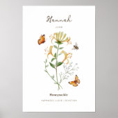 Affiche de fleur de naissance Chèvrefeuille (Devant)
