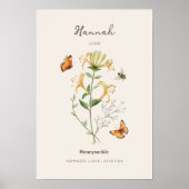 Affiche de fleur de naissance Chèvrefeuille (Devant)