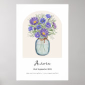 Affiche de fleur de naissance d'Aster et de Volubi (Devant)