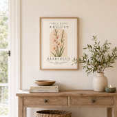 Affiche de fleur de naissance de Glaïeul d'août