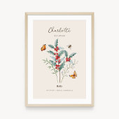 Affiche de fleur de naissance de houx