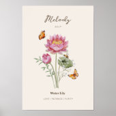Affiche de fleur de naissance de nénuphar (Devant)