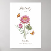Affiche de fleur de naissance de nénuphar (Devant)