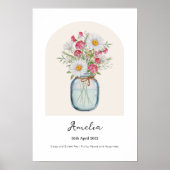 Affiche de fleur de naissance du mois de pois de s (Devant)