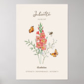 Affiche de fleur de naissance Gladiolus (Devant)