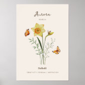 Affiche de fleur de naissance jonquille (Devant)