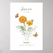 Affiche de fleur de naissance Marigold (Devant)