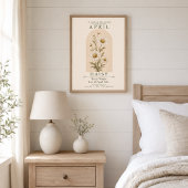 Affiche de fleur de naissance personnalisée d'avri