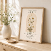 Affiche de fleur de naissance personnalisée d'avri