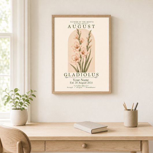 Affiche de fleur de naissance personnalisée de Gla