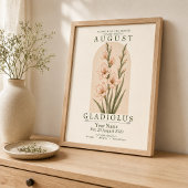 Affiche de fleur de naissance personnalisée de Gla
