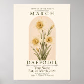 Affiche de fleur de naissance personnalisée de mar (Devant)