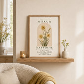 Affiche de fleur de naissance personnalisée de mar