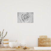 Affiche de fleur de rose noir et blanc (Cuisine)