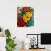 Affiche de fleur d'hibiscus tropical vibrant (Bureau à domicile)
