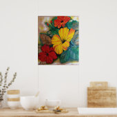 Affiche de fleur d'hibiscus tropical vibrant (Cuisine)