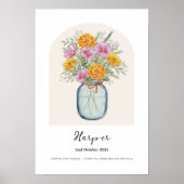 Affiche de fleur du mois de naissance de Cosmos Ma (Devant)