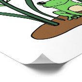 Affiche de fleur et de grenouille mignonne  (Coin)
