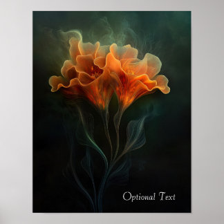 Affiche de fleur orange éthérée personnalisable