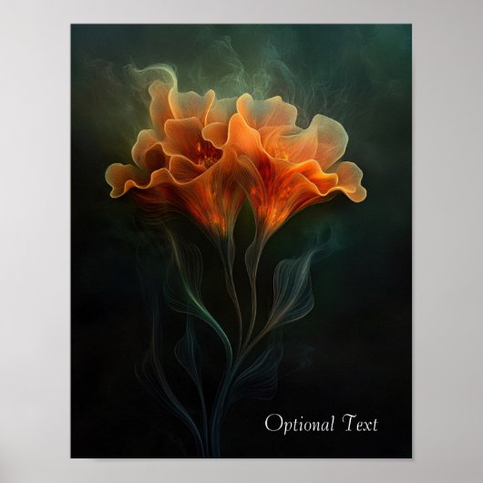 Affiche de fleur orange éthérée personnalisable (Devant)