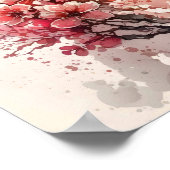 Affiche de fleurs à l'aquarelle Fleur de cerisier (Coin)