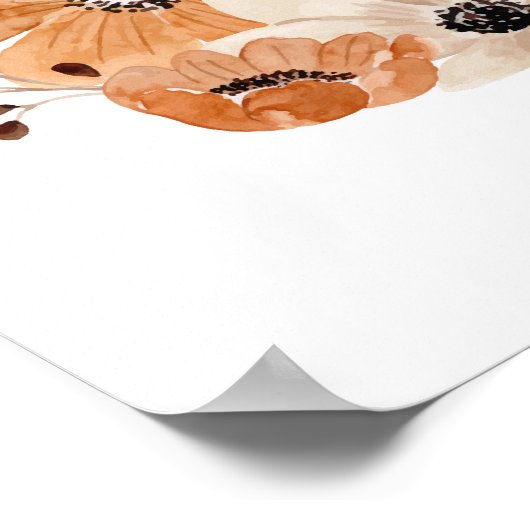 Affiche de fleurs à l'aquarelle Impression pour ch (Coin)