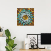 Affiche de fleurs abstraites aux tons terreux (Bureau à domicile)